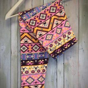 VIV PLUS COLLECTION 14W Pink Fiesta Brushed Premium Leggings